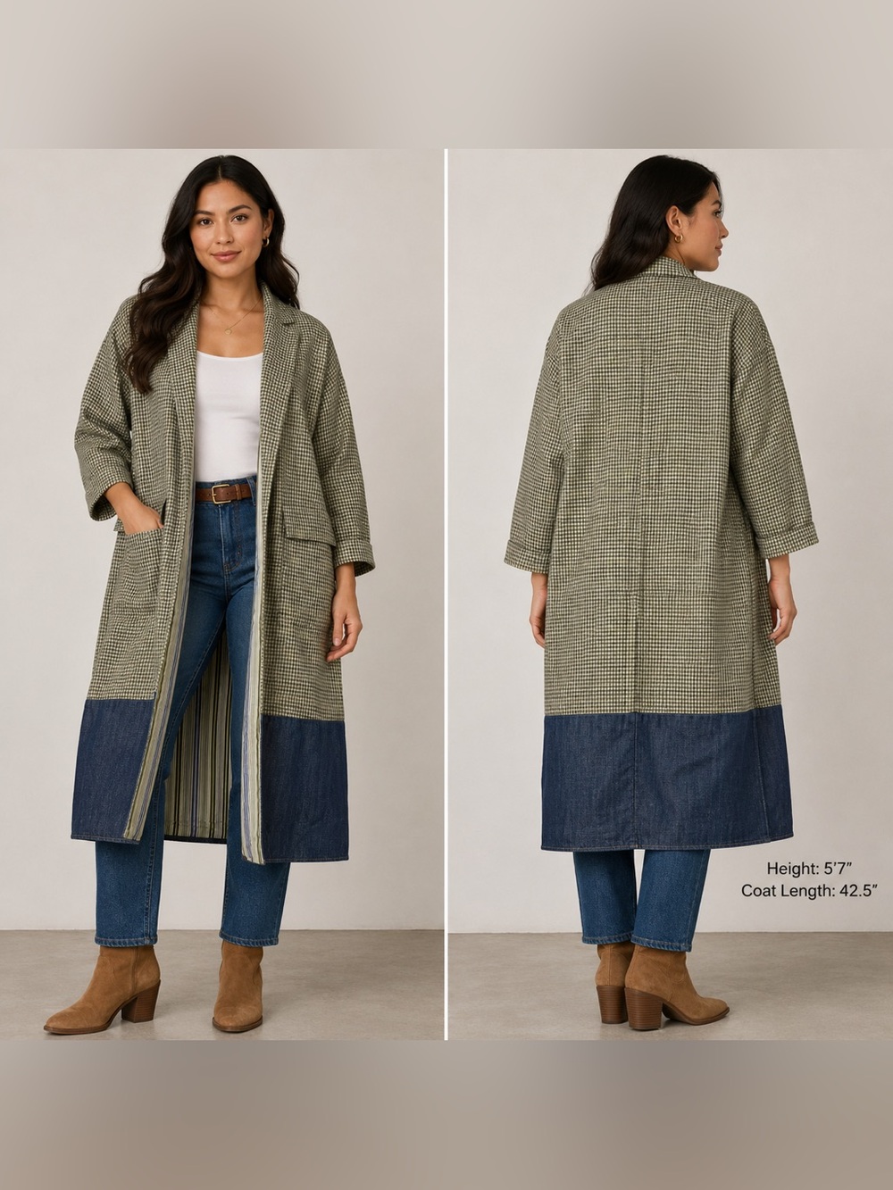 Johanna Paris Made in Italy Long Duster Cardigan Coat | Wool Blend | Boho Chic